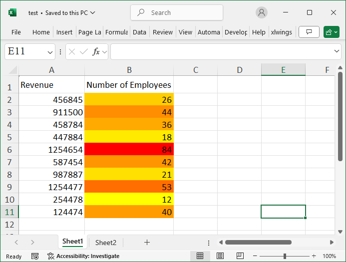 Excel Formula AI Tool Example 2
