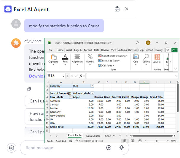 Excel Data Cleaning AI Tool Example 2